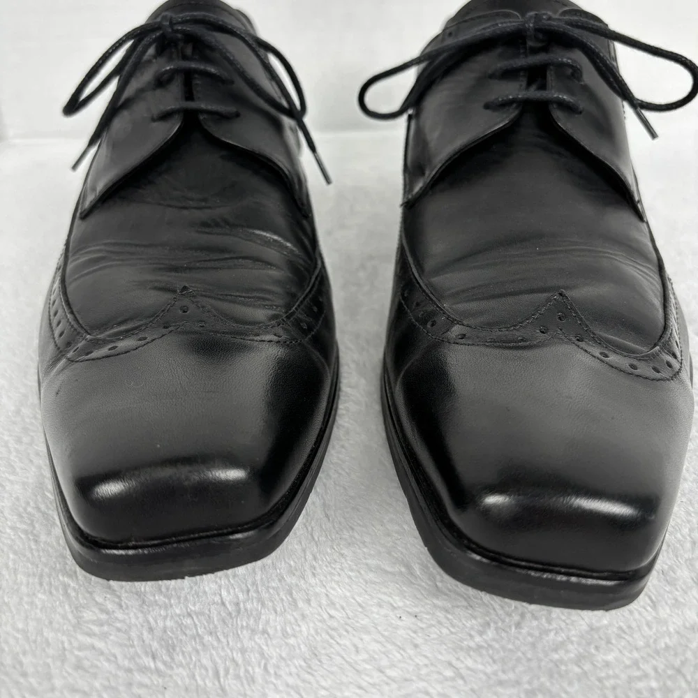 To Boot New York Adam Derrick Black Leather Wingtip Oxford Dress Shoes 13‎ Italy